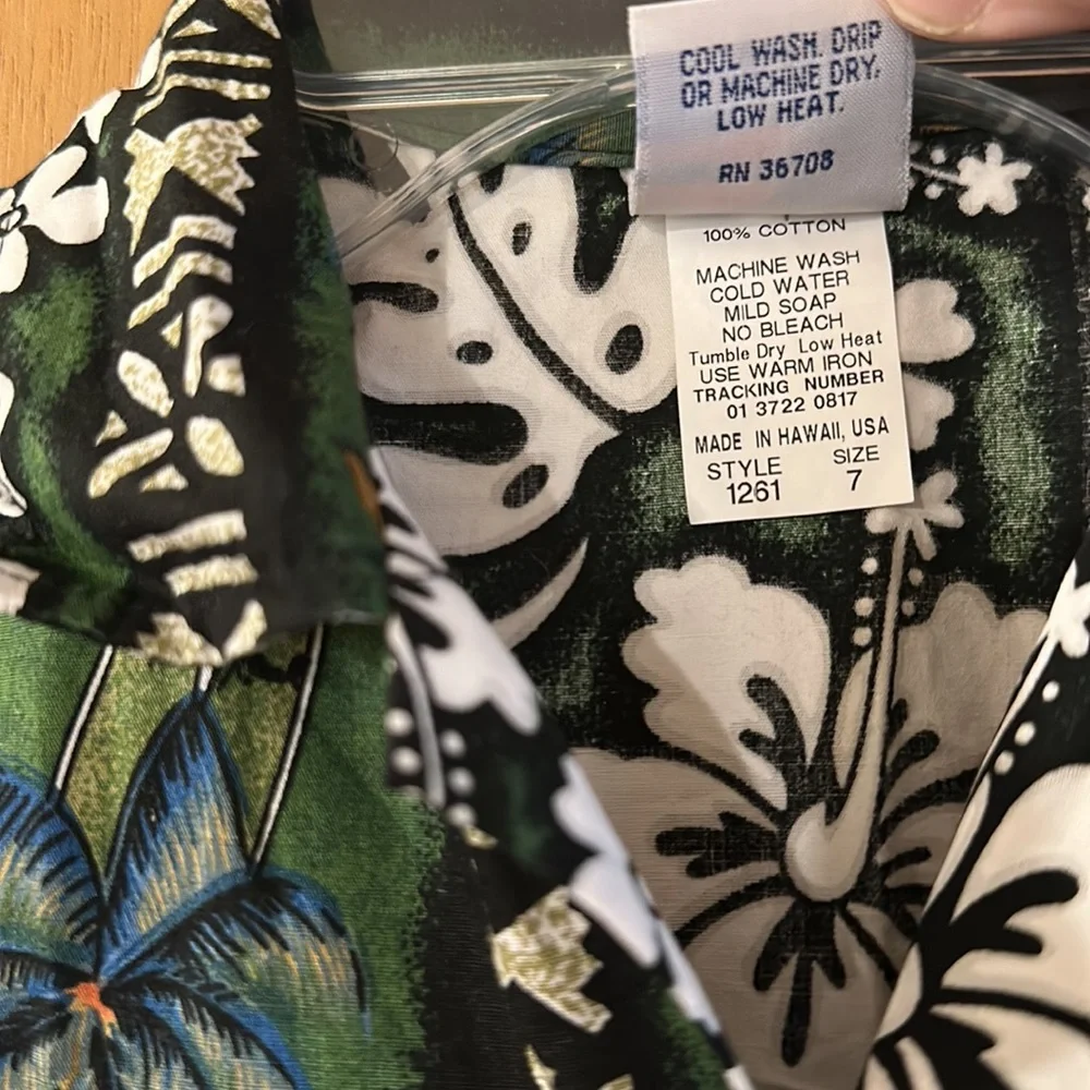 Nui Nalu Kids Boys Hawaiian Luau Floral Surf Button Down Shirt Size 6-7